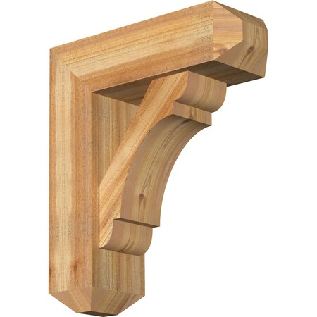 Ekena Millwork Olympic Craftsman Rough Sawn Bracket w/ Offset Brace, Western Red Cedar, 8"W x 24"D x 28"H BKT0806X24X28OLY04RWR